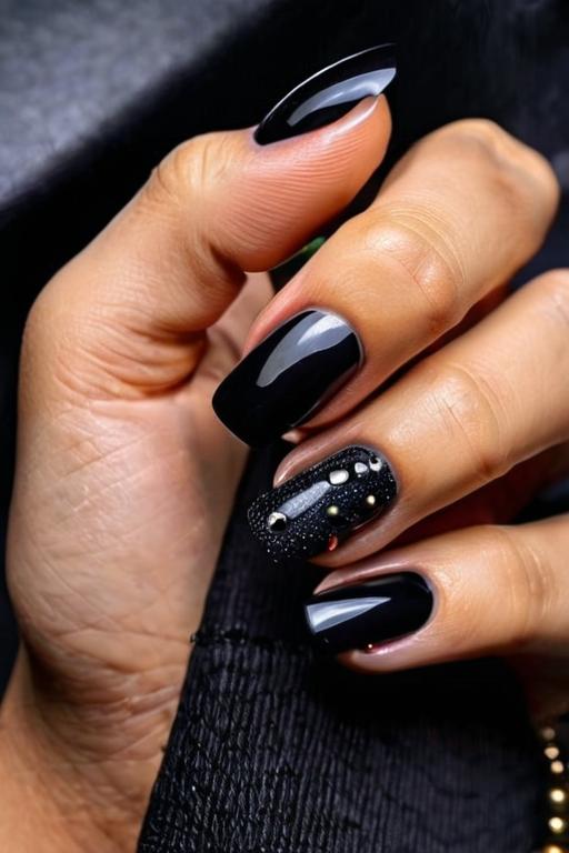 Black Nail Design 1