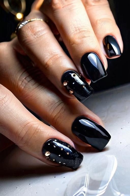 Black Nail Design 10