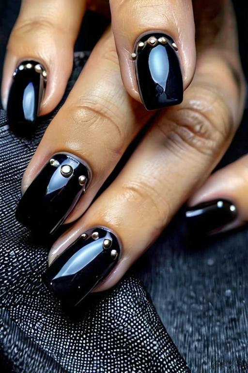 Black Nail Design 11