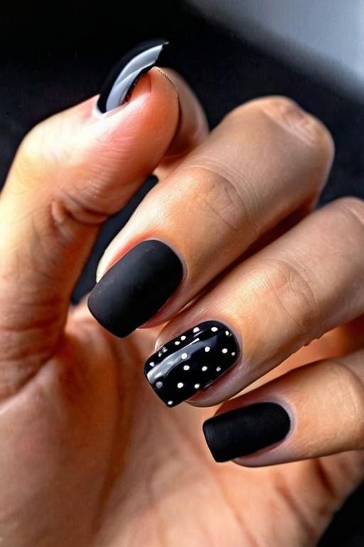 Black Nail Design 14