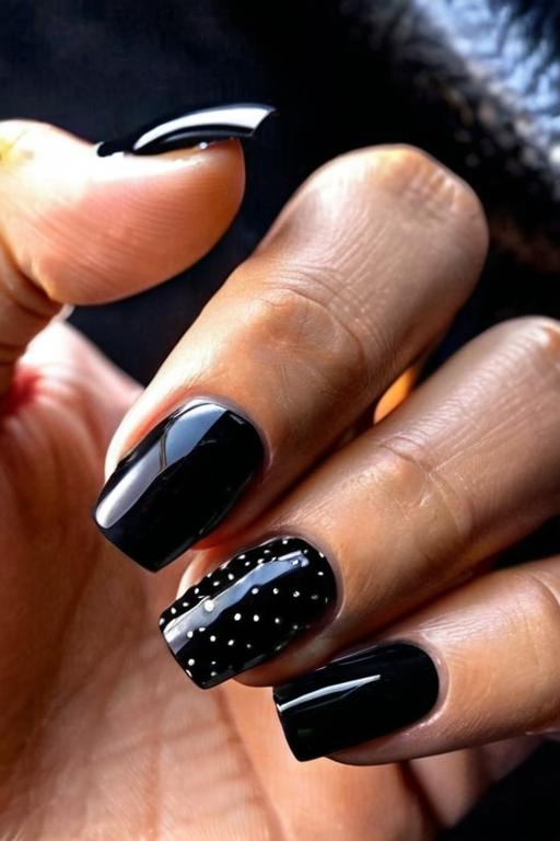 Black Nail Design 15