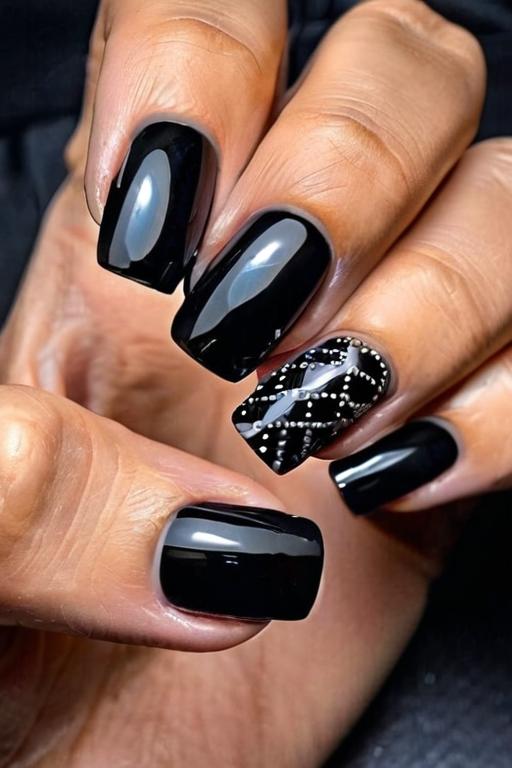 Black Nail Design 2