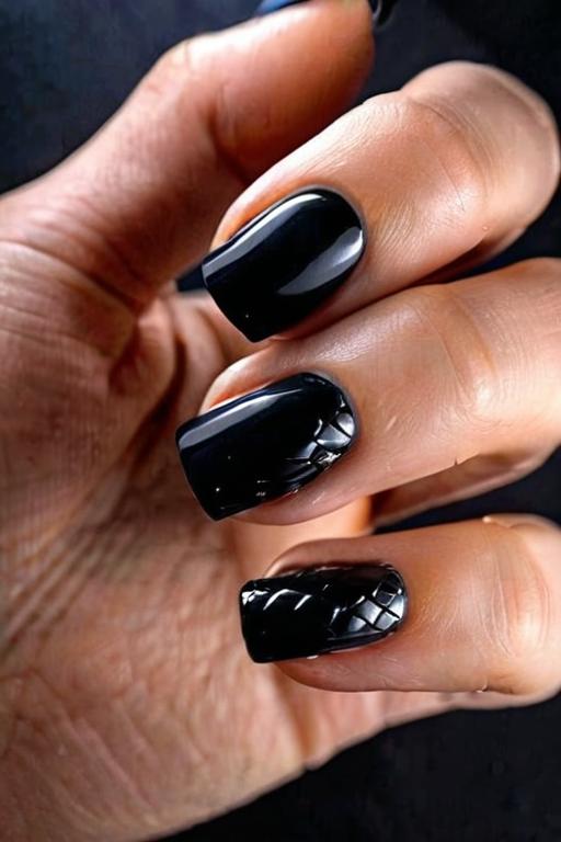 Black Nail Design 20