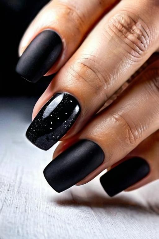 Black Nail Design 21