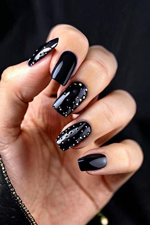 Black Nail Design 27