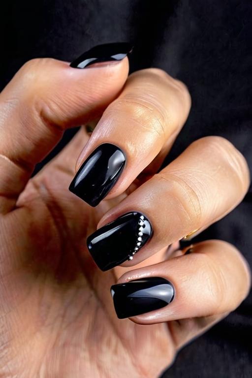 Black Nail Design 3