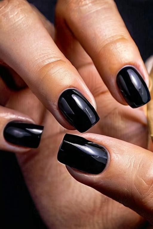 Black Nail Design 30