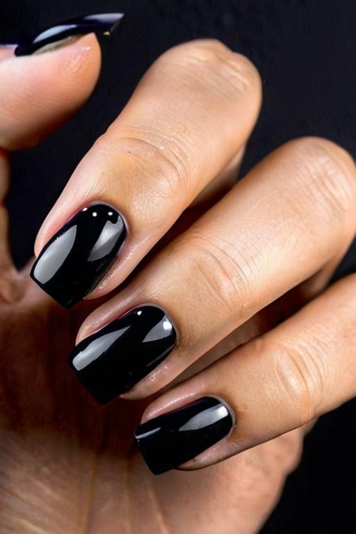 Black Nail Design 4