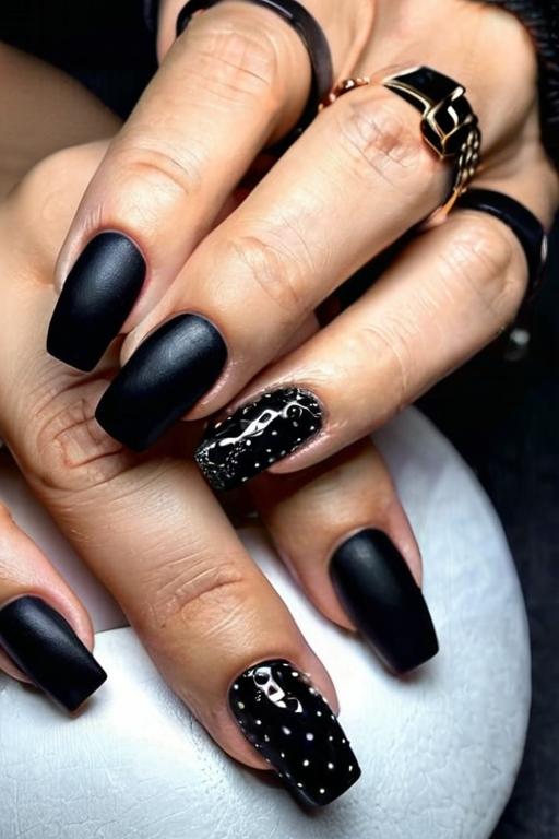 Black Nail Design 5