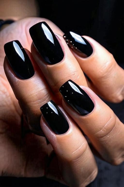 Black Nail Design 9