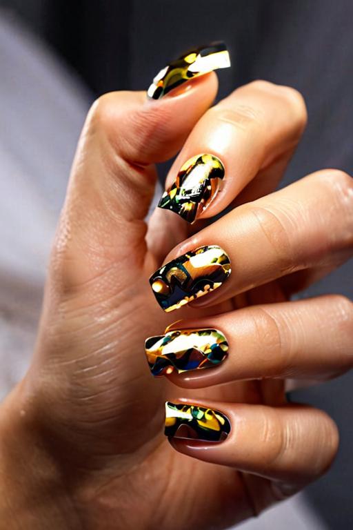 Nail Foil Art Ideas 16