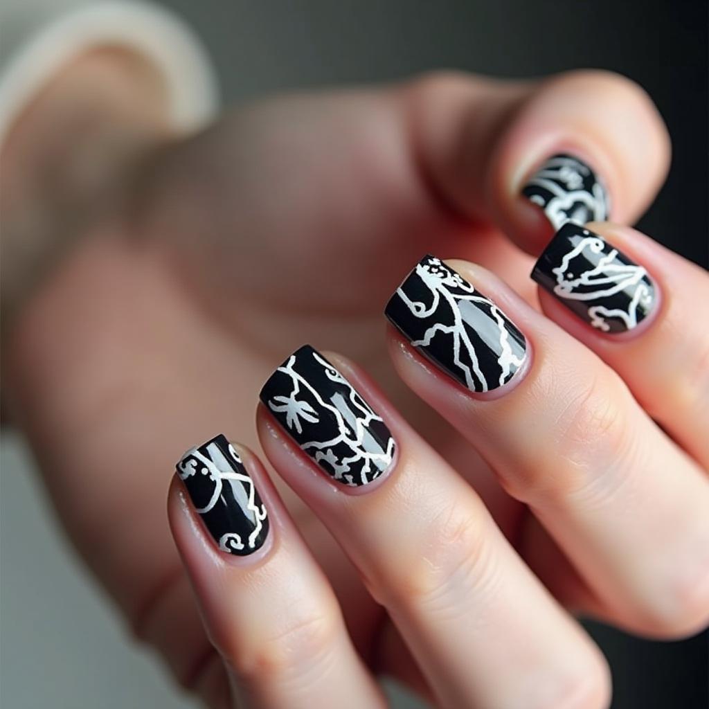 Black And White Nail Designs 12