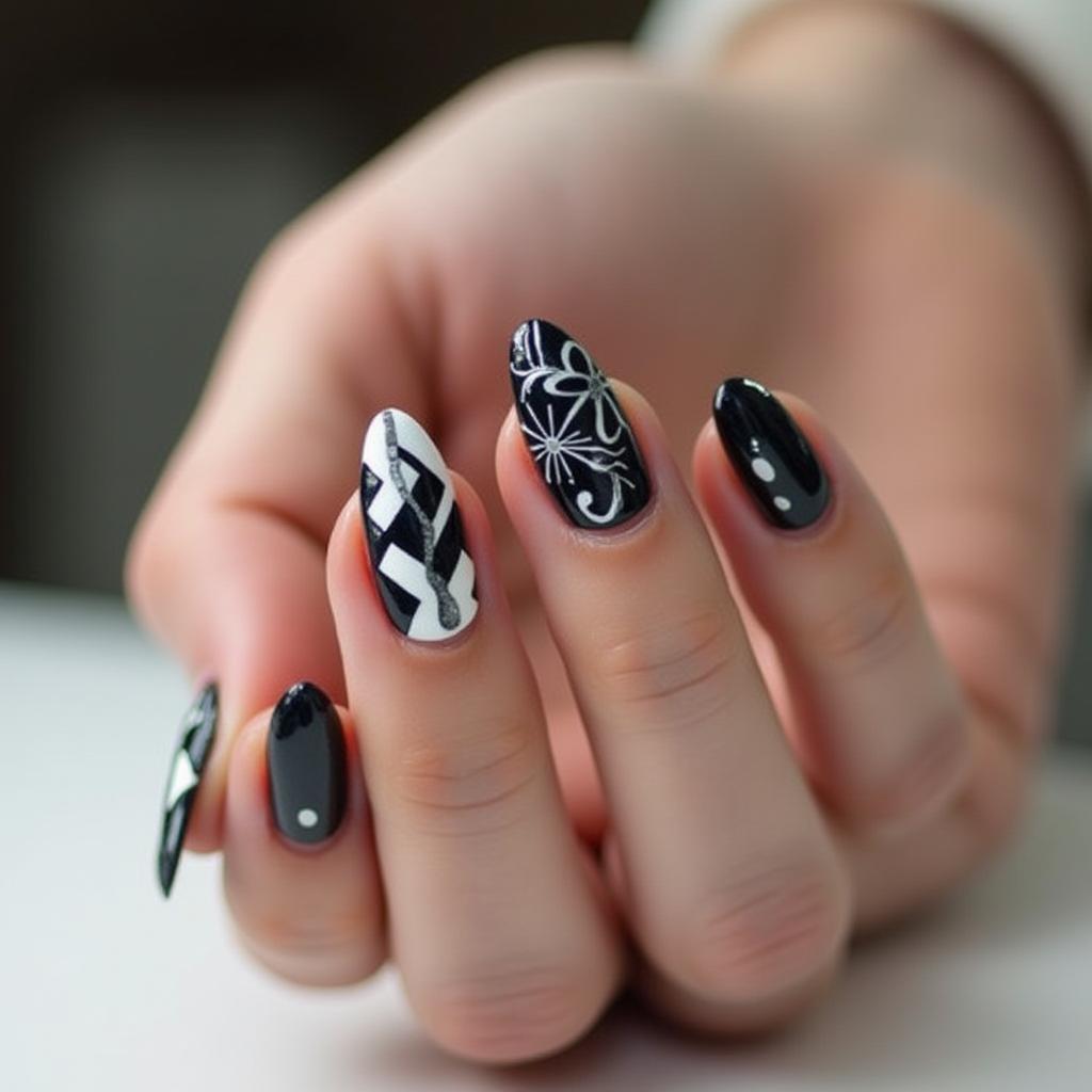 Black And White Nail Designs 16