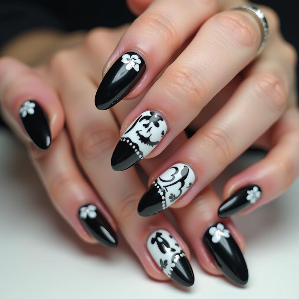 Black And White Nail Designs 17