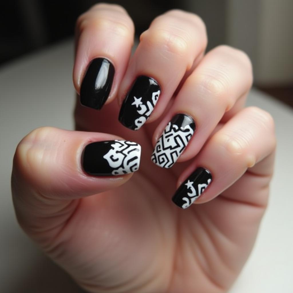 Black And White Nail Designs 18